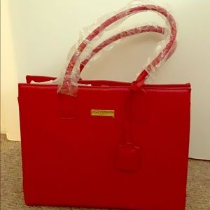 Red tote bag